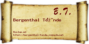 Bergenthal Tünde névjegykártya