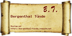 Bergenthal Tünde névjegykártya